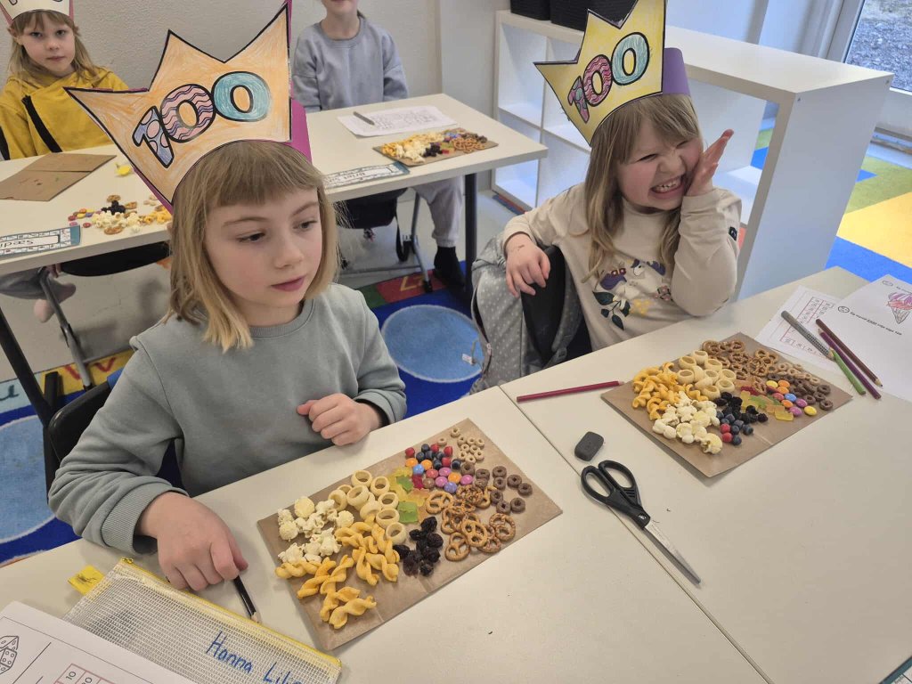Happy students at the 100-day celebration